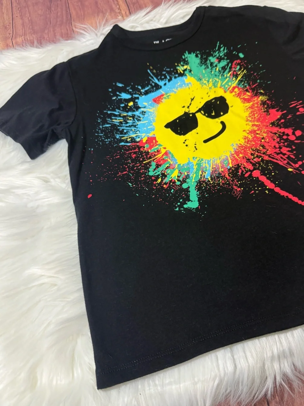 The Children’s Place Black Graphic T-Shirt - Boys Size  M (7/8)